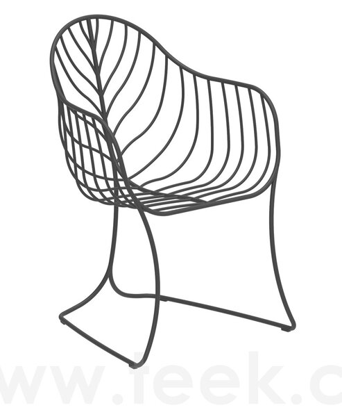 Royal Botania Jídelní křeslo Folia, Royal Botania, 54x53x89 cm, nerez barva anthracite