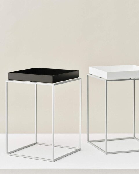 HAY Stolek Tray Table 40x40, chocolate high gloss / silicone coated steel
