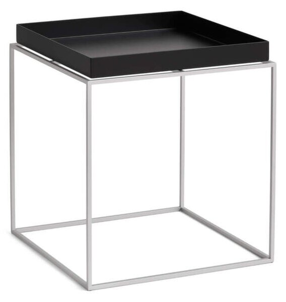HAY Stolek Tray Table 40x40, black / silicone coated steel