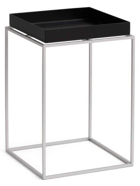 HAY Stolek Tray Table 30x30 High, black / silicone coated steel
