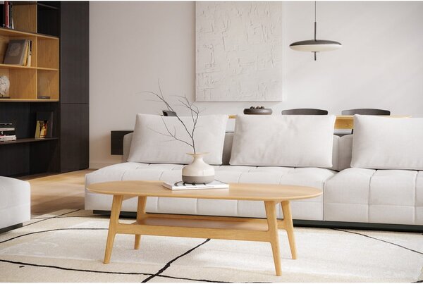 Konferenční stolek v dekoru dubu v přírodní barvě 60x130 cm Curved – Woodman