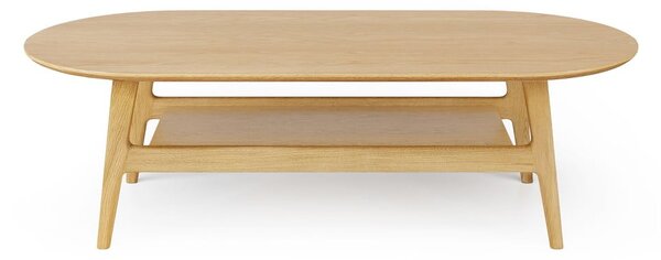 Konferenční stolek v dekoru dubu v přírodní barvě 60x130 cm Curved – Woodman