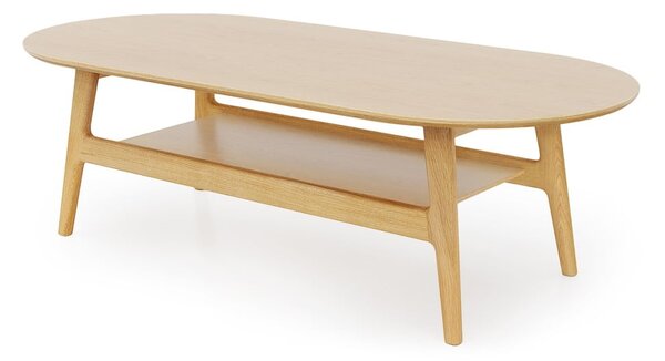 Konferenční stolek v dekoru dubu v přírodní barvě 60x130 cm Curved – Woodman