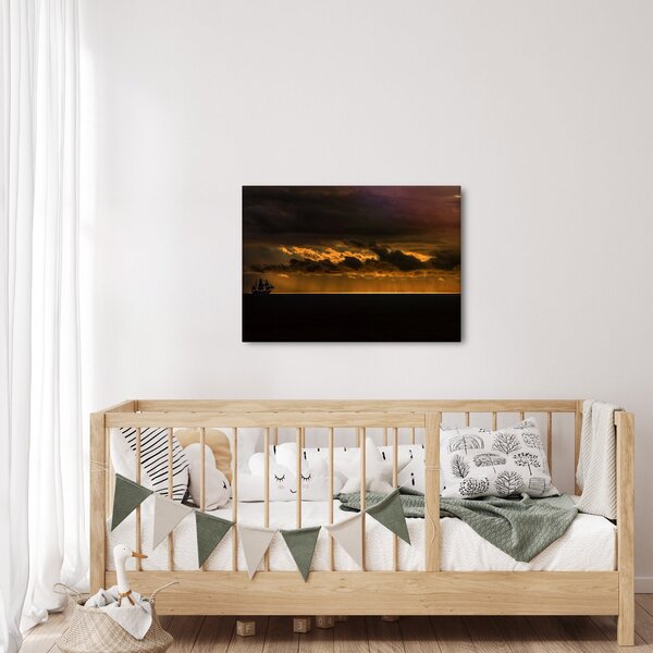Obraz plachetnice v západu slunce (70x50 cm)