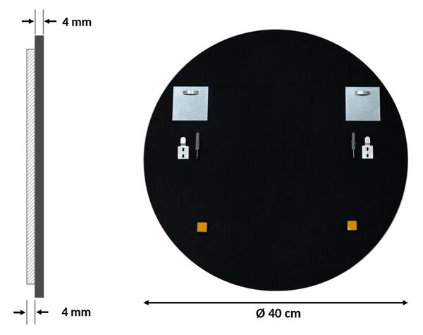 Kulaté zrcadlo do předsíně v černém rámu fi 40 cm