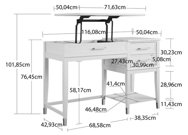 Pracovní stůl 49x115 cm Westerleigh – Støraa
