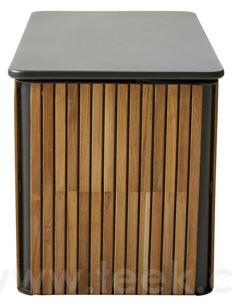 Cane-line Venkovní truhla na sedáky, Cane-line, 116x63x71 cm, rám hliník barva lava grey, teak