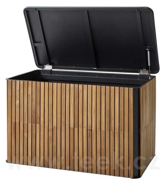 Cane-line Venkovní truhla na sedáky, Cane-line, 116x63x71 cm, rám hliník barva lava grey, teak