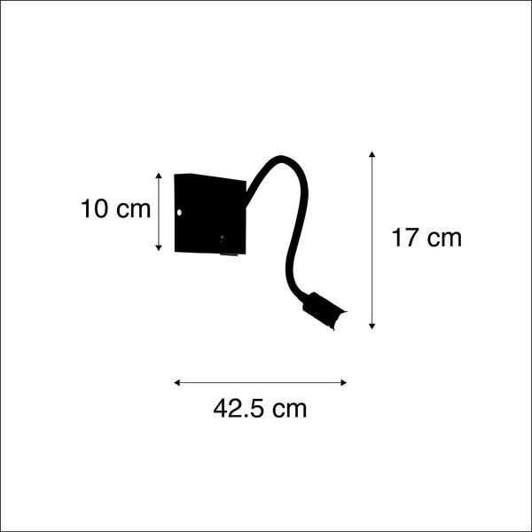 Moderní flexibilní nástěnné svítidlo USB černé - Zeno