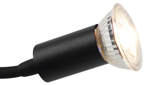 Moderní flexibilní nástěnné svítidlo USB černé - Zeno