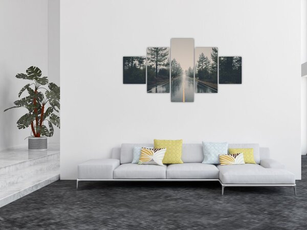 Obraz silnice v dešti (125x70 cm)