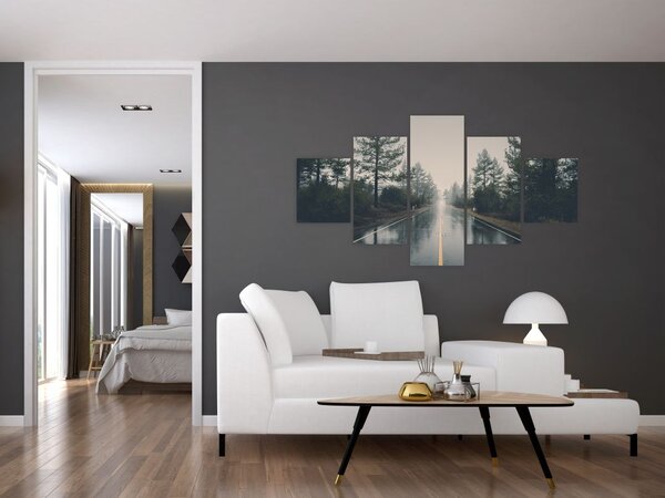 Obraz silnice v dešti (125x70 cm)