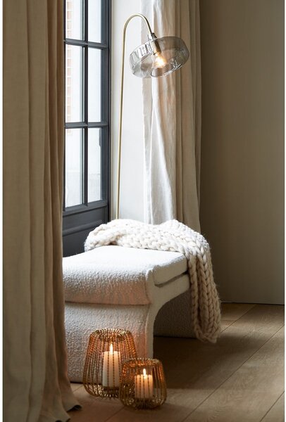 Krémová lavice z textilie bouclé Nafya – Light & Living