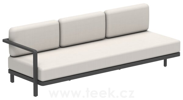 Royal Botania Levostranný modulový díl 3-místný Alura Lounge, Royal Botania, 245x85x79 cm, rám hliník anthracite, bez sedáků