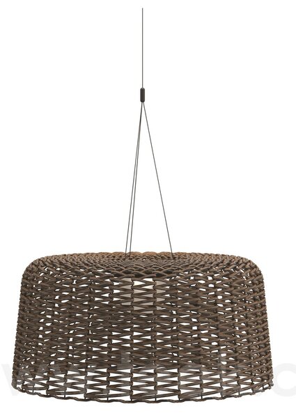 Gloster Venkovní lampa solární/LED závěsná velká Ambient Mesh, Gloster, 79x38 cm, výplet umělý ratan hnědobéžový (carob), vč. dálkového ovládání a kabelu 2,5 m