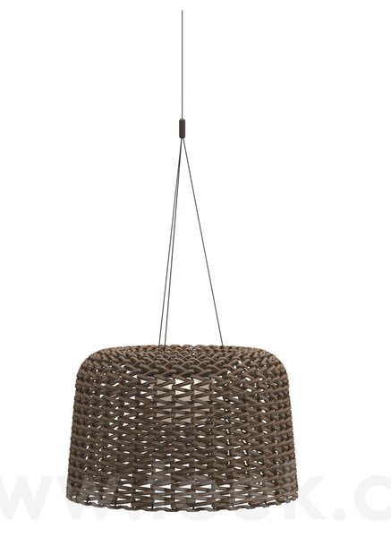 Gloster Venkovní lampa solární/LED závěsná menší Ambient Mesh, Gloster, 51x33 cm, výplet umělý ratan hnědobéžový (carob), vč. dálkového ovládání a kabelu 2,5 m