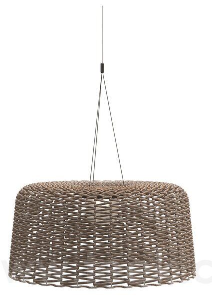 Gloster Venkovní lampa solární/LED závěsná velká Ambient Mesh, Gloster, 79x38 cm, výplet umělý ratan hnědobéžový (carob), vč. dálkového ovládání a kabelu 2,5 m