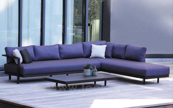 Royal Botania Levostranný modulový díl 3-místný Alura Lounge, Royal Botania, 245x85x79 cm, rám hliník anthracite, bez sedáků