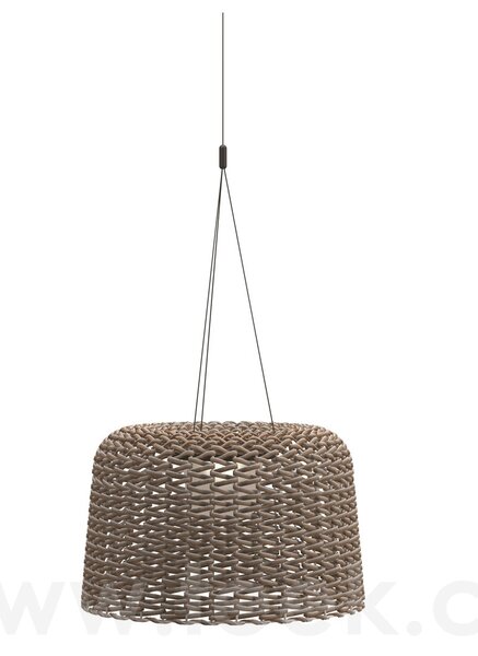 Gloster Venkovní lampa solární/LED závěsná menší Ambient Mesh, Gloster, 51x33 cm, výplet umělý ratan hnědobéžový (carob), vč. dálkového ovládání a kabelu 2,5 m
