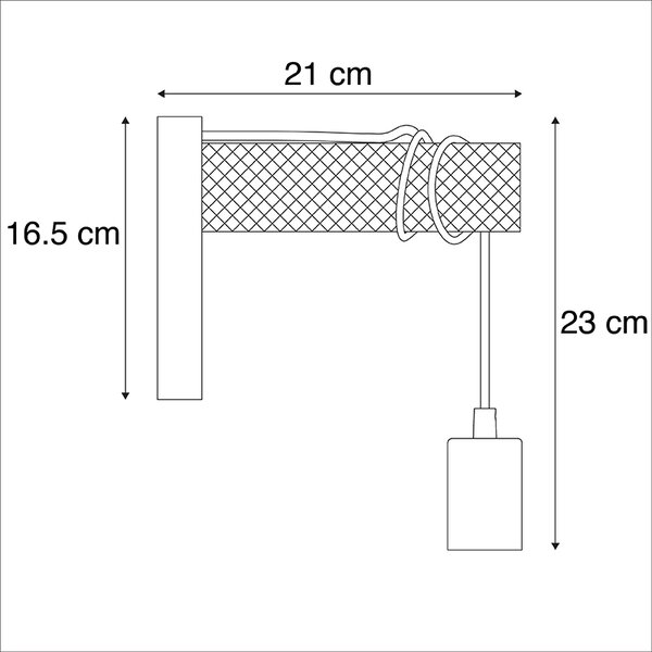 Průmyslová nástěnná lampa černá se dřevem - Gallow