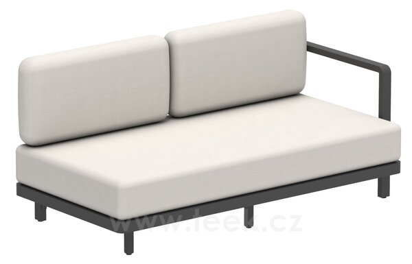 Royal Botania Levostranný modulový díl 2-místný Alura Lounge, Royal Botania, 165x85x79 cm, rám hliník anthracite