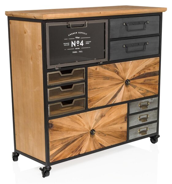 Hjh LIVING Příborník CONTINENTO XL Komoda Skříňka s úchytem 84,0 x 88,0 x 34,0 cm