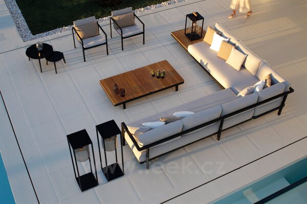 Royal Botania Konferenční stolek Alura Lounge, Royal Botania, 80x80x34 cm, rám hliník anthracite, deska teak