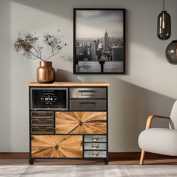 Hjh LIVING Příborník CONTINENTO XL Komoda Skříňka s úchytem 84,0 x 88,0 x 34,0 cm