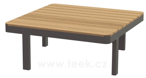 Royal Botania Konferenční stolek Alura Lounge, Royal Botania, 80x80x34 cm, rám hliník anthracite, deska teak