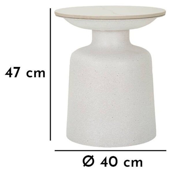 Kulatý odkládací stolek s keramickou deskou ø 40 cm Fush – Mauro Ferretti