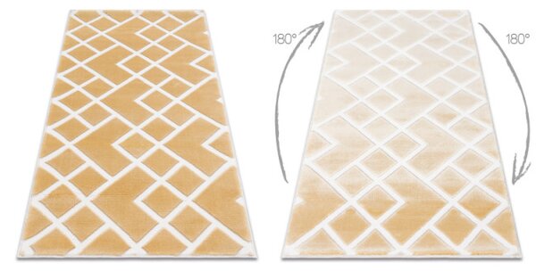 Koberec AKRYL VALS 3232 Geometricky 3D žlutý / sloní kost