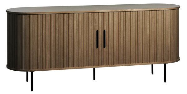 Hnědá komoda v dekoru dubu s posuvnými dveřmi 180x76x45 cm Nola – Unique Furniture