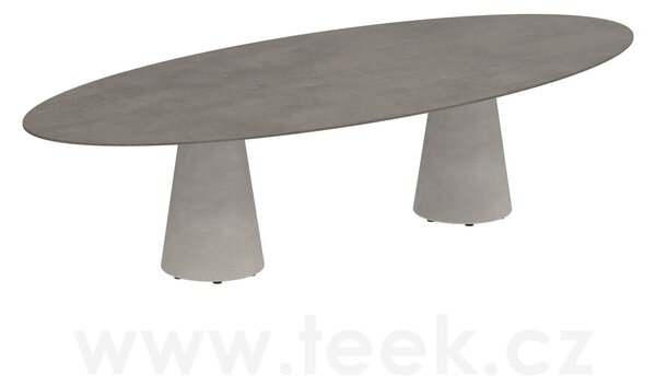 Royal Botania Betonový jídelní stůl Conix, Royal Botania, elipsa 320x140x75 cm, beton cement grey