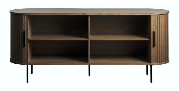 Hnědá komoda v dekoru dubu s posuvnými dveřmi 180x76x45 cm Nola – Unique Furniture