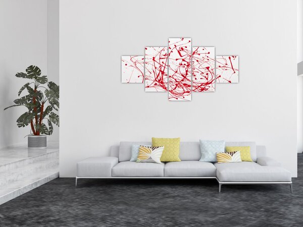 Obraz technikou Drippingu (125x70 cm)