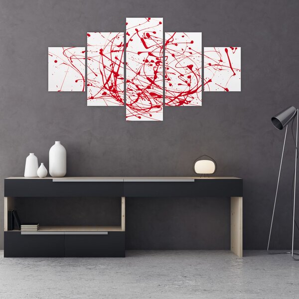 Obraz technikou Drippingu (125x70 cm)