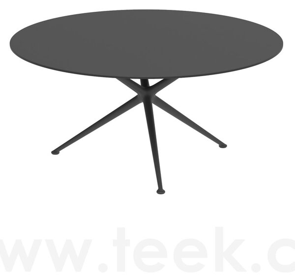 Royal Botania Jídelní stůl Exes, Royal Botania, kulatý 160x75 cm, rám hliník anthracite, deska teak