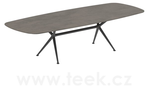 Royal Botania Jídelní stůl Exes, Royal Botania, 300x120x75 cm, rám hliník anthracite, deska keramika černá