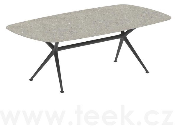 Royal Botania Jídelní stůl Exes, Royal Botania, 220x120x75 cm, rám hliník anthracite, deska keramika černá