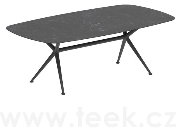 Royal Botania Jídelní stůl Exes, Royal Botania, 220x120x75 cm, rám hliník anthracite, deska keramika černá