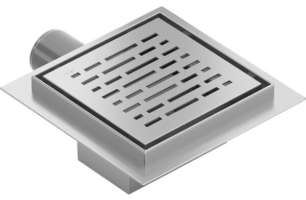 Mexen Flat-Q M01 čtvercová podlahová vpusť 12 x 12 cm, broušená ocel - 1010312