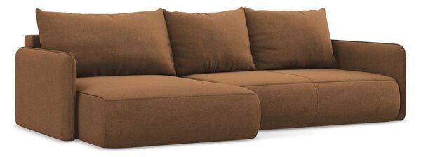 Oranžová rozkládací/s úložným prostorem rohová pohovka (levý roh) Nanea – Makamii