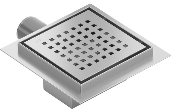 Mexen Flat-Q M08 čtvercová podlahová vpusť 12 x 12 cm, broušená ocel - 1010512