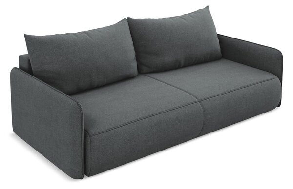 Šedá rozkládací/s úložným prostorem pohovka 216 cm Nanea – Makamii