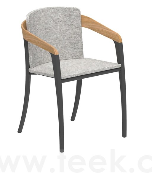 Royal Botania Jídelní křeslo Jive, Royal Botania, hliník anthracite, teakové opěradlo, bez sedáku