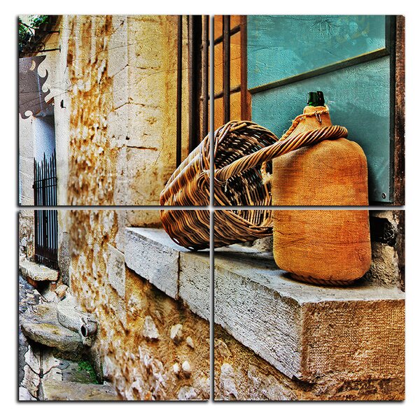 Obraz na plátně - Stará středomořská ulice - čtverec 3151E (60x60 cm)