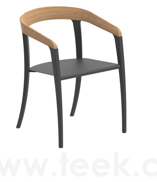 Royal Botania Jídelní křeslo Jive, Royal Botania, hliník anthracite, teakové opěradlo, bez sedáku