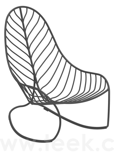 Royal Botania Houpací křeslo Folia, Royal Botania, 62,5x93x104 cm, nerez barva anthracite