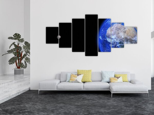 Obraz Měsíce a Země (210x100 cm)