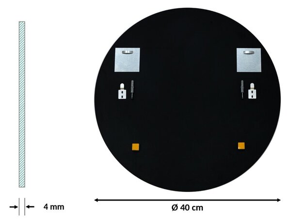 Kulaté nástěnné zrcadlo bez rámu fi 40 cm
